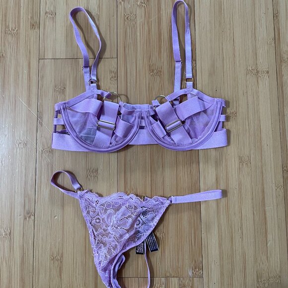 Victoria's Secret Other - NWOT Victoria's Secret VERY SEXY Unlined Strappy Demi Bra and Thong Set